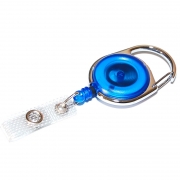 Cremallera redonda azul con anillo metálico